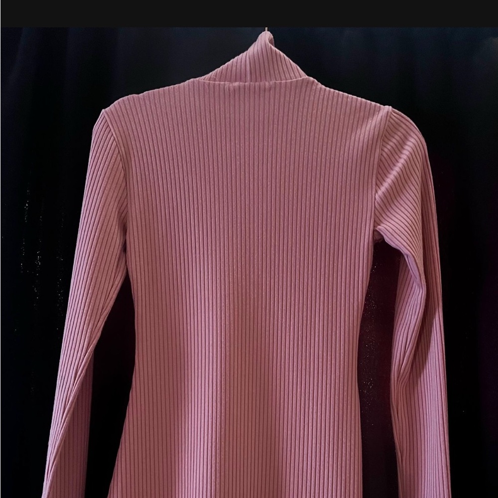 Urban Outfitters Mauve Ribbed Long Sleeve Dress